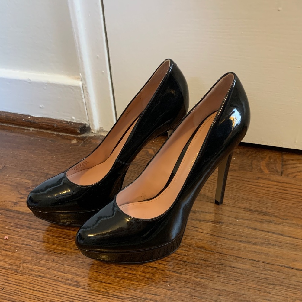 Black Leather Pumps